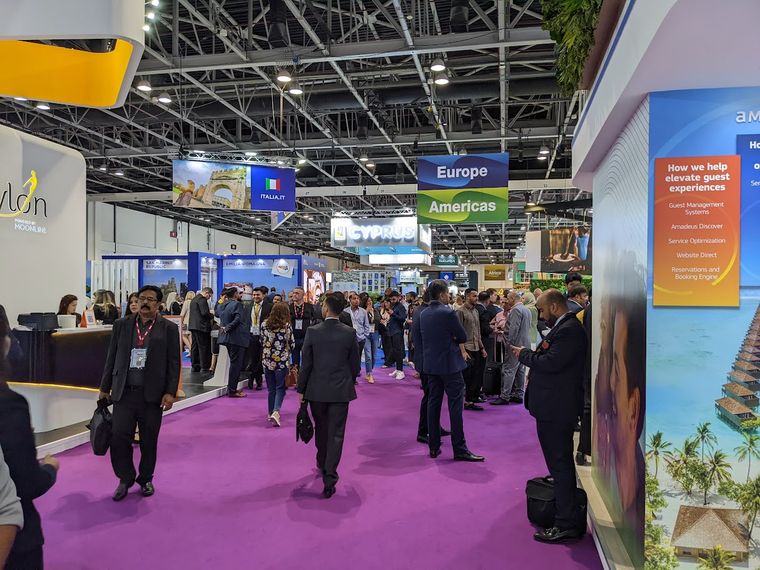 The exhibition floor at Arabian Travel Market 2023, Dubai World Trade Centre