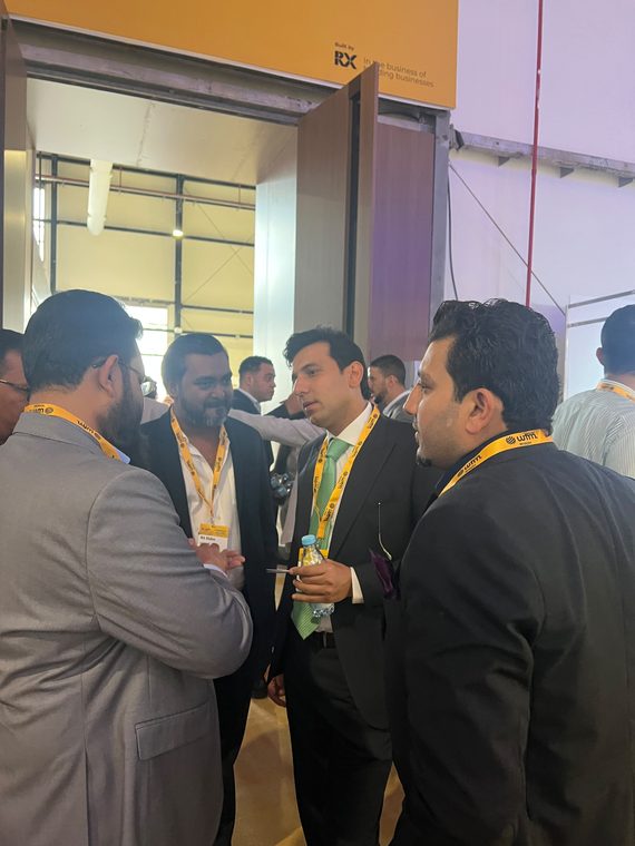 Attendees in conversation at the hall entrance at WTM Spotlight Riyadh 2026